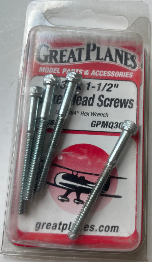 Great Planes 6-32 x 1-1/2" Socket Head Screws (4 pc) GPMQ3042