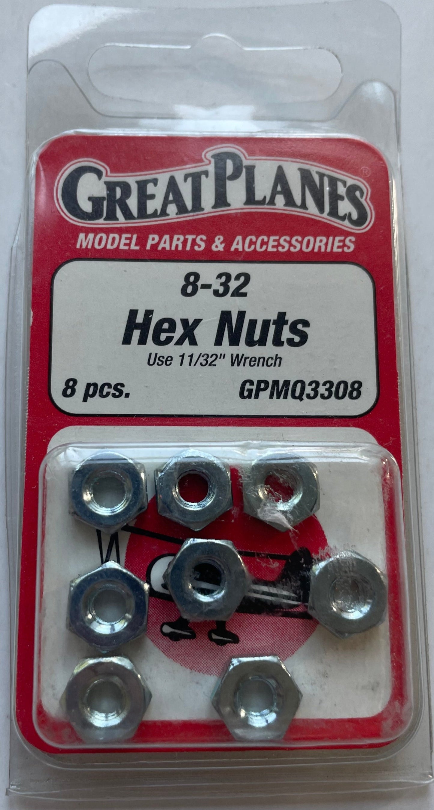 Great Planes 8-32 Hex Nuts (8 pc) GPMQ3308