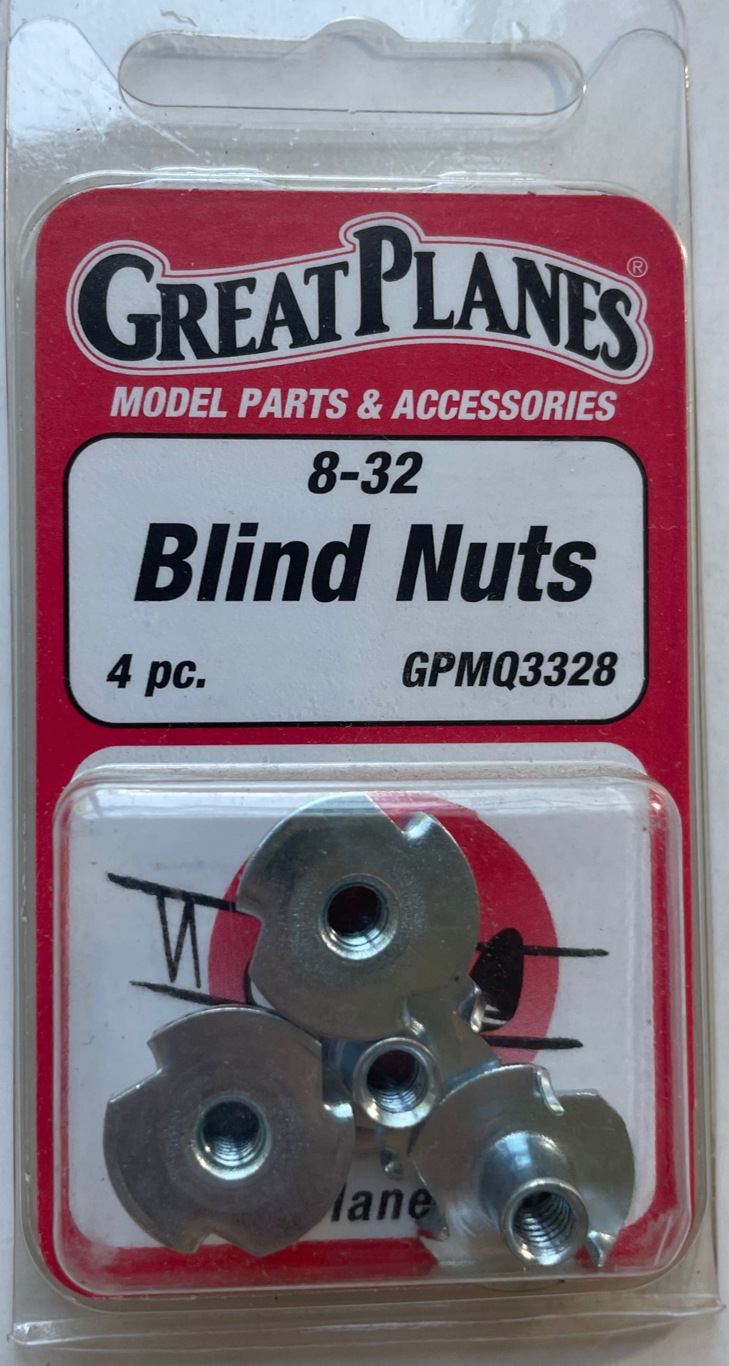 Great Planes 8-32 Blind Nuts (4 pc) GPMQ3328