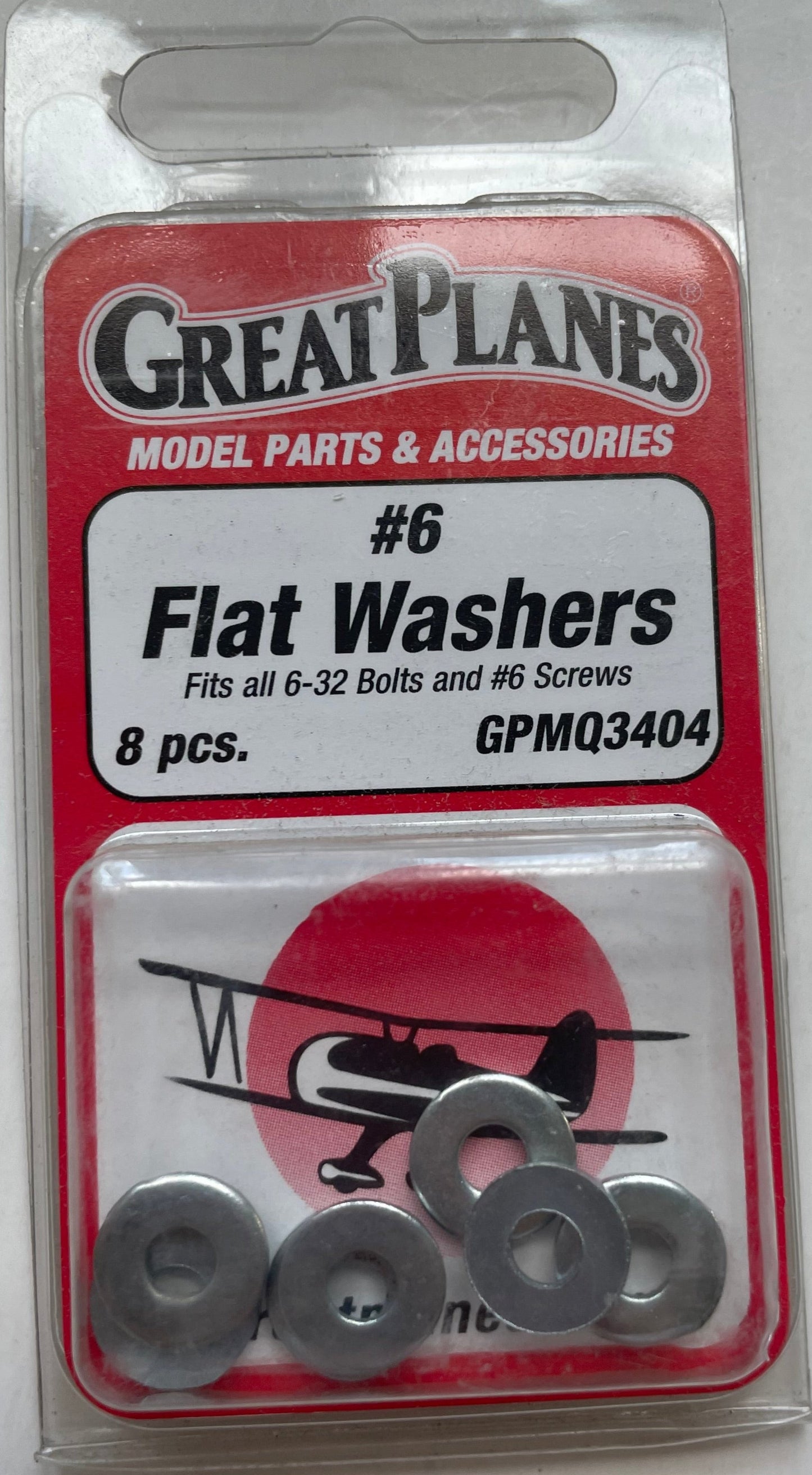 Great Planes #6 Flat Washers (8 pc) GPMQ3404