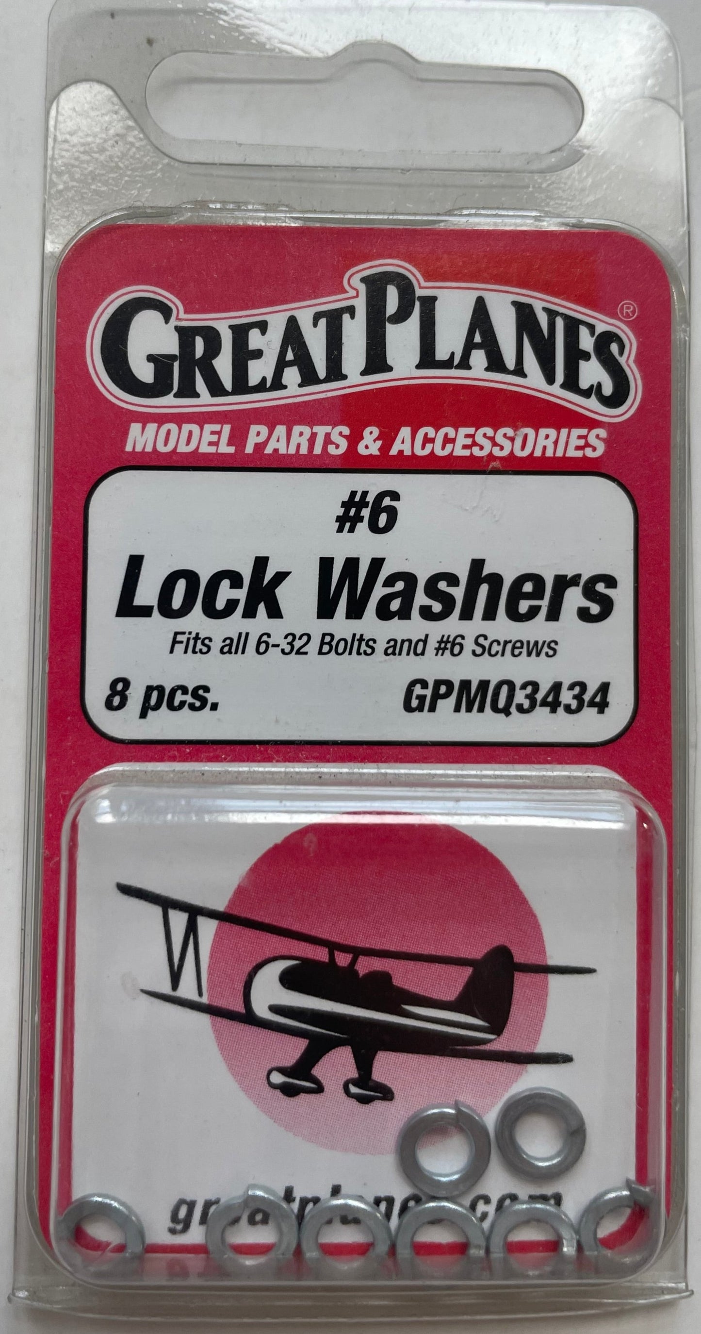 Great Planes #6 Lock Washers (8 pc) GPMQ3434