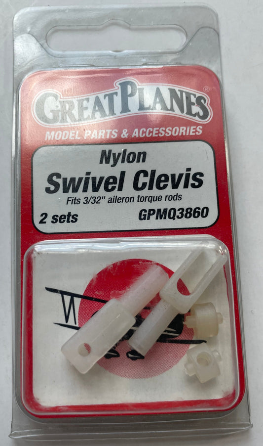 Great Planes Nylon Swivel Clevis (2 sets) GPMQ3860