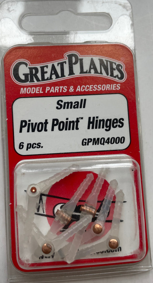 Great Planes Small Pivot Point Hinges (6 pc) GPMQ4000