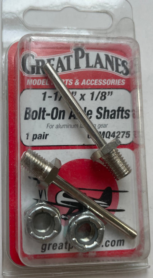 Great Planes 1-1/4" x 1/8" Bolt-On Axle Shafts (1 pair) GPMQ4275