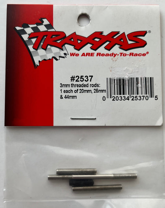Traxxas 3mm Threaded Rods 20mm, 25mm & 44mm (1 each) #2537