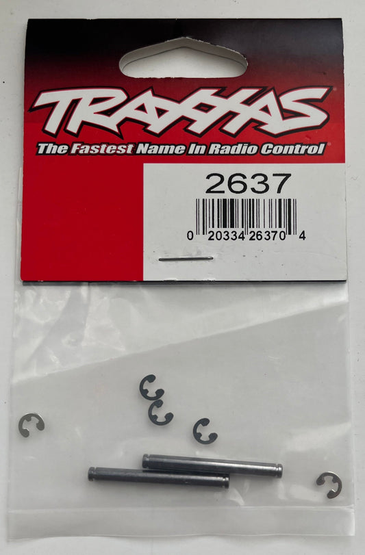 Traxxas 31.5mm Chrome Suspension Pins (2) with E-clips (5) #2637