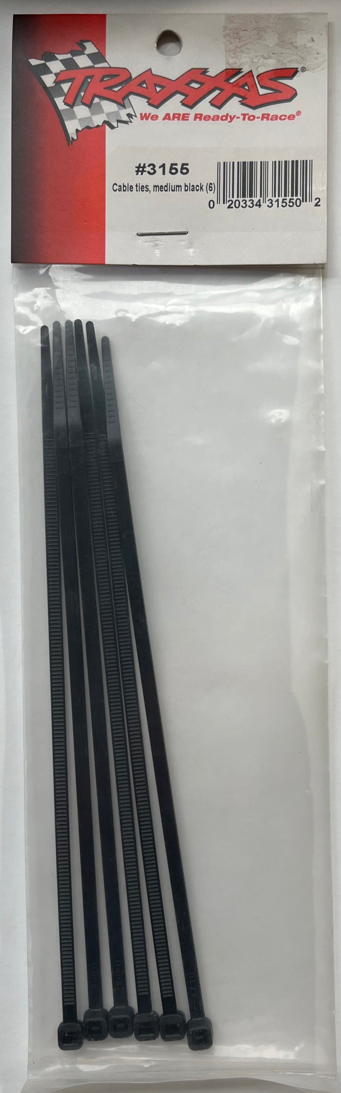 Traxxas Medium Black Cable Ties (6) #3155