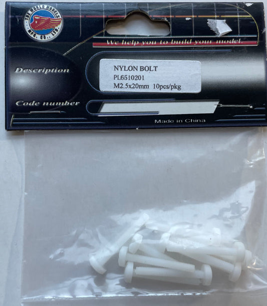 The World Models 2.5x20mm Nylon Bolt (10 pcs) PL6510201
