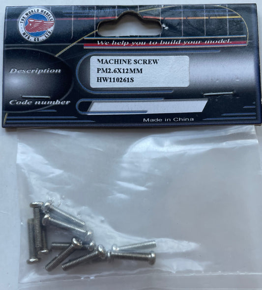The World Models 2.6x12mm Pan Head Machine Screw (12 pcs) HW110261S