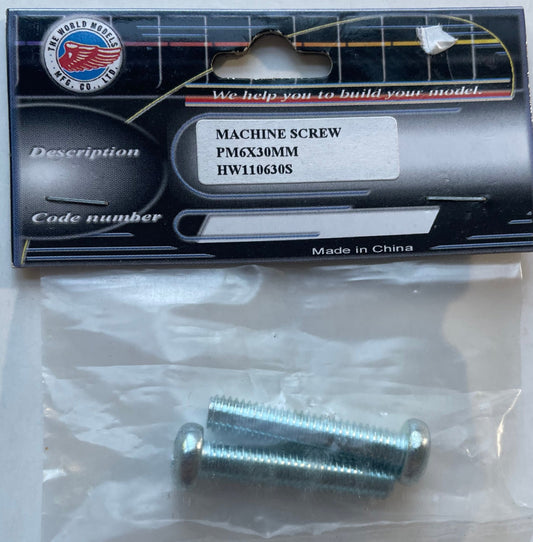 The World Models 6x30mm Pan Head Machine Screw (2 pcs) HW110630S