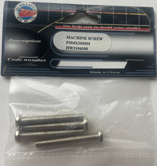 The World Models 4x30mm Pan Head Machine Screw (4 pcs) HW110430S