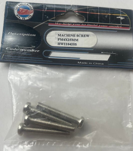 The World Models 4x25mm Pan Head Machine Screw (4 pcs) HW110425S