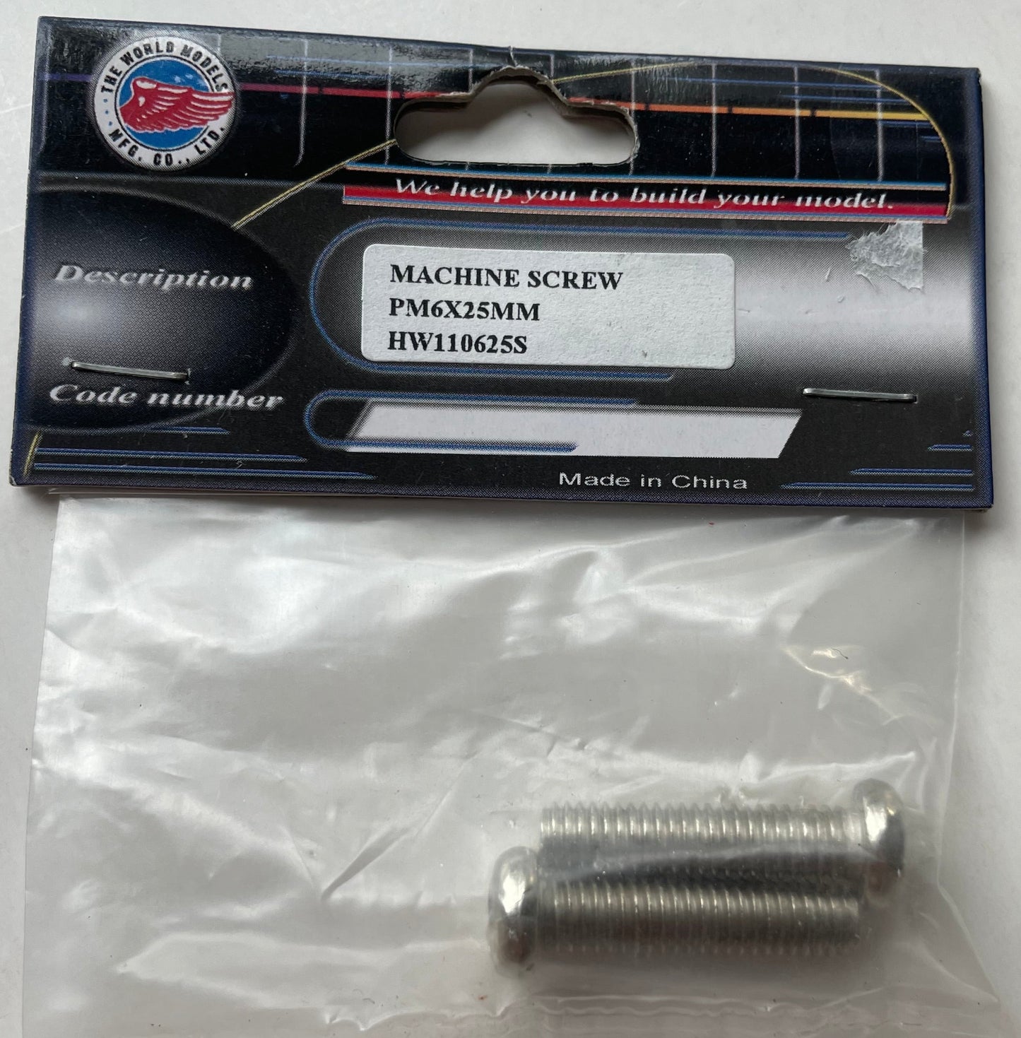 The World Models 6x25mm Pan Head Machine Screw (2 pcs) HW110625S