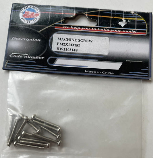 The World Models 2x14mm Pan Head Machine Screw (12 pcs) HW110214S