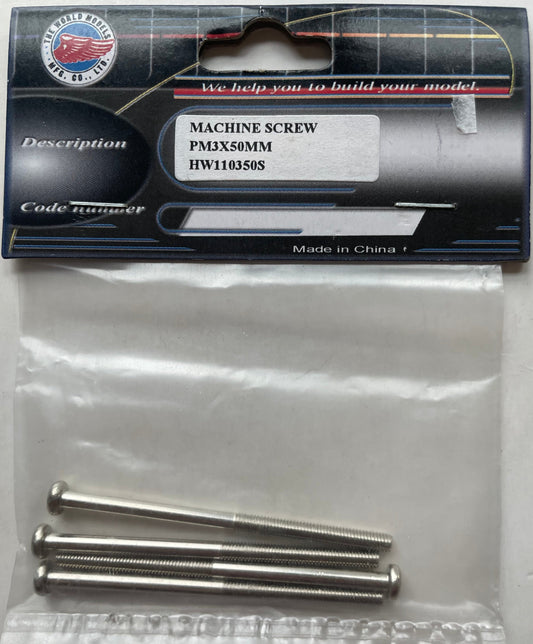 The World Models 3x50mm Pan Head Machine Screw (4 pcs) HW110350S