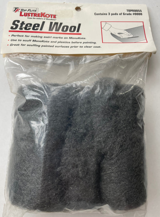 Top Flite LustreKote Steel Wool #0000 (3 pads) TOPR8055