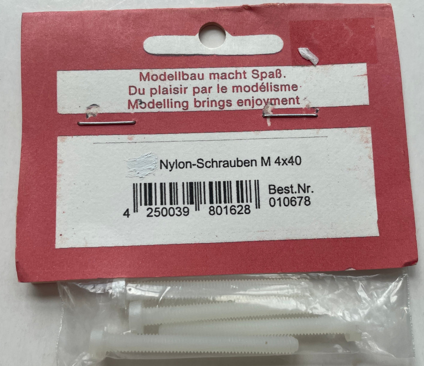 R.E.M Modellbau 4x40mm Nylon Screws (4 pcs) 010678