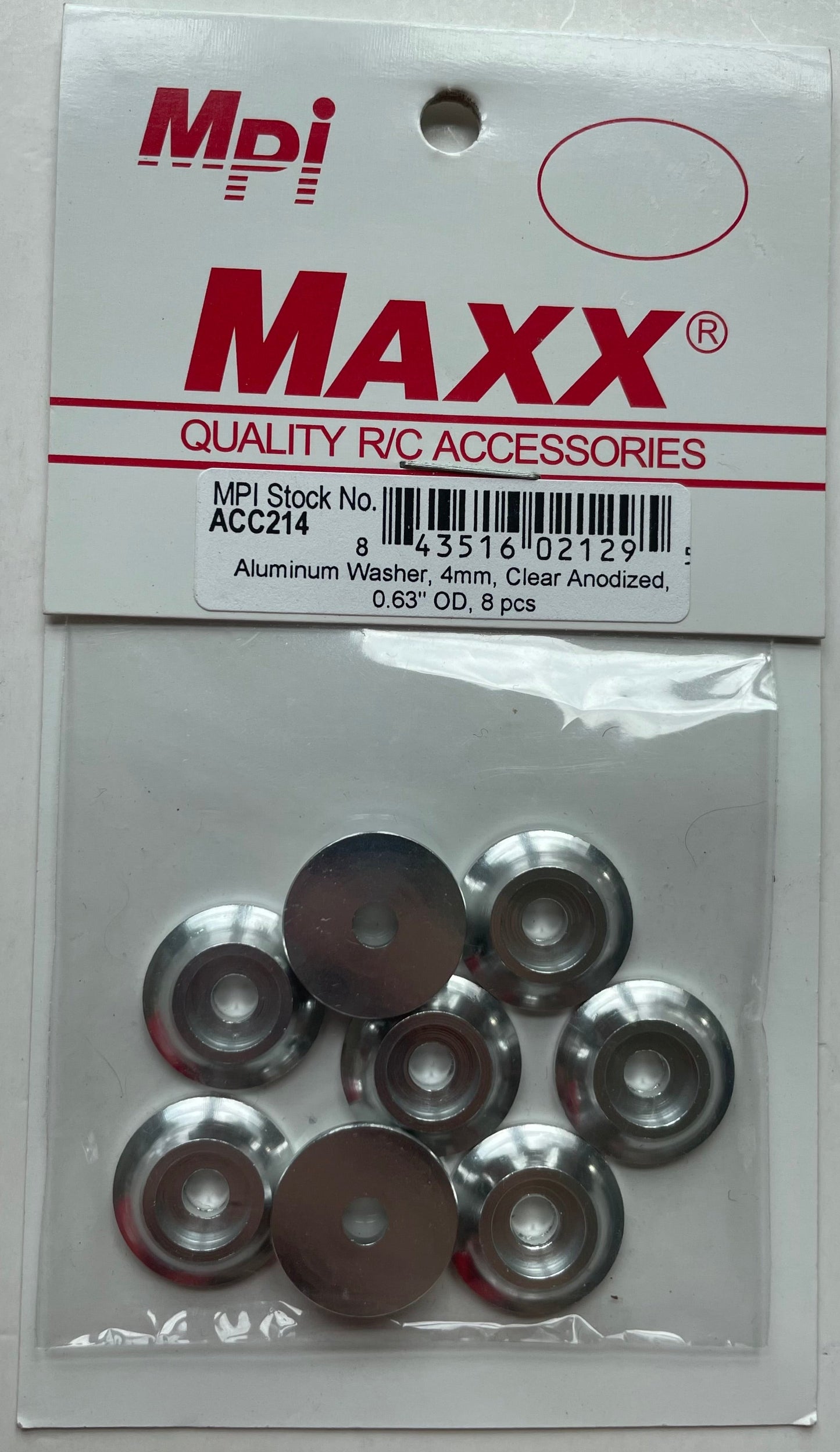 MPI Maxx Products 4mm Aluminum Washer (8 pcs) ACC214