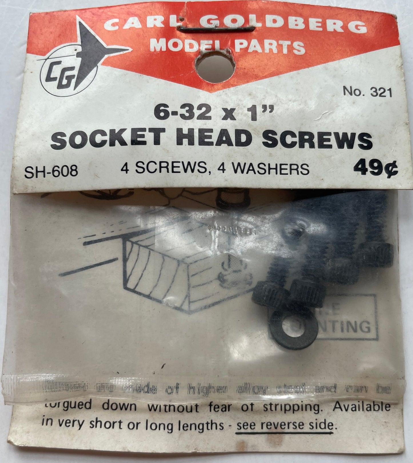 Carl Goldberg 6-32 x 1" Socket Head Screws (4 pcs) #SH-608