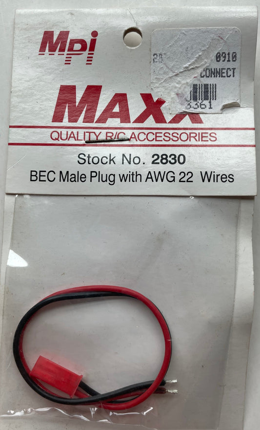 MPI Maxx Products BEC Male Plug with AWG22 Wires #2830