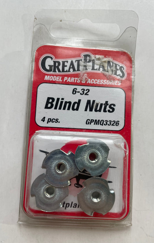 Great Planes 6-32 Blind Nuts (4 pcs) GPMQ3326