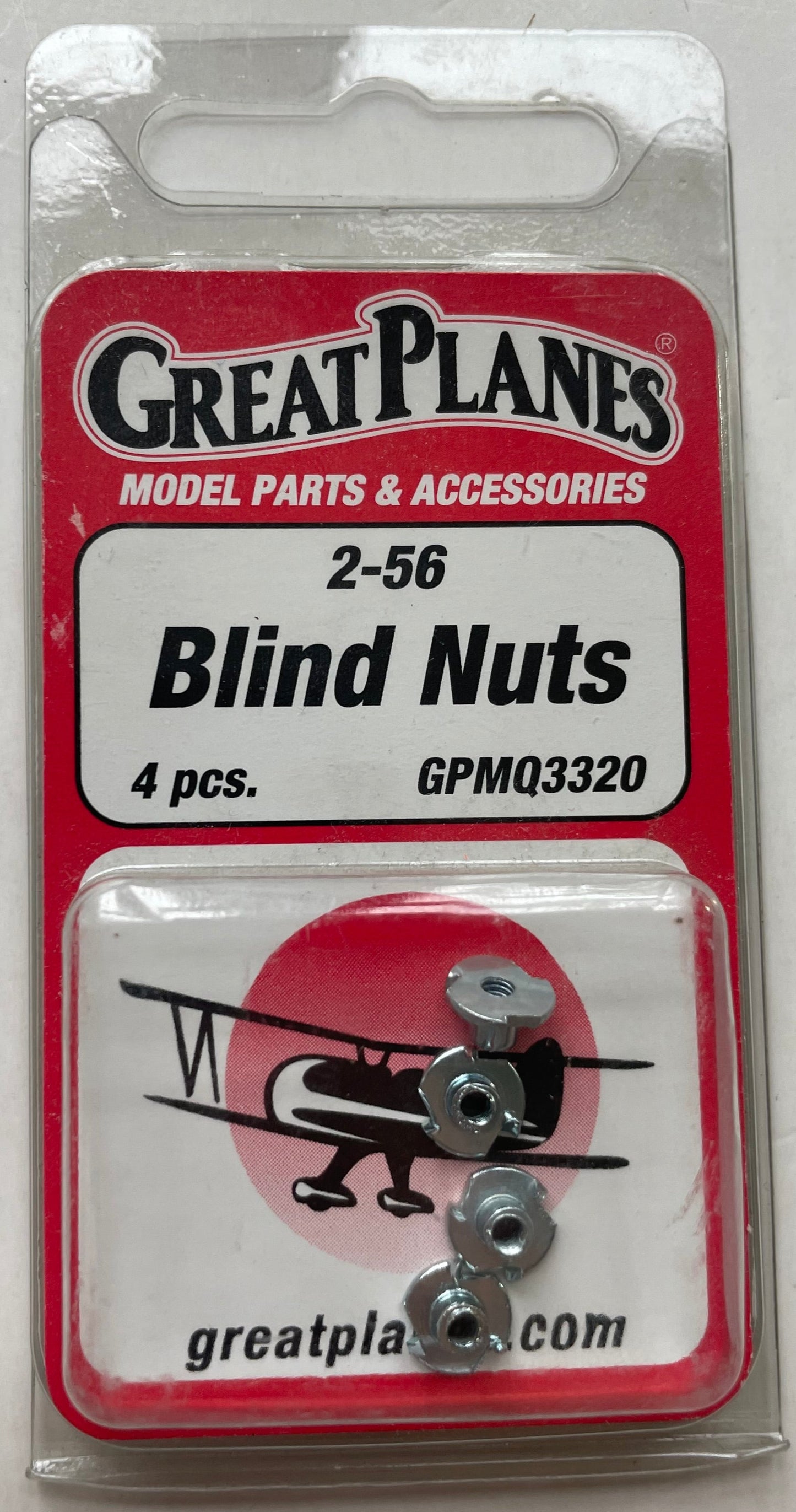 Great Planes 2-56 Blind Nuts (4 pc) GPMQ3320