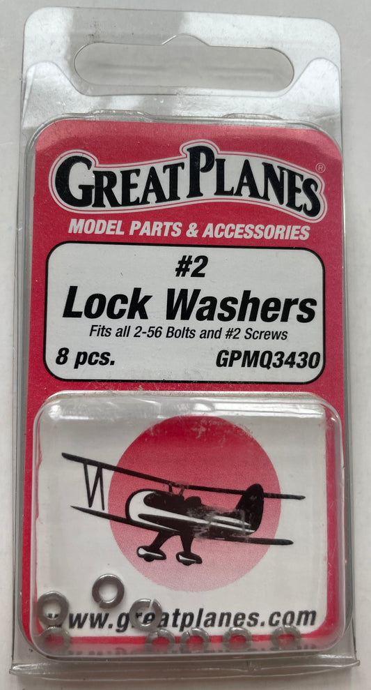 Great Planes #2 Lock Washers (8 pc) GPMQ3430