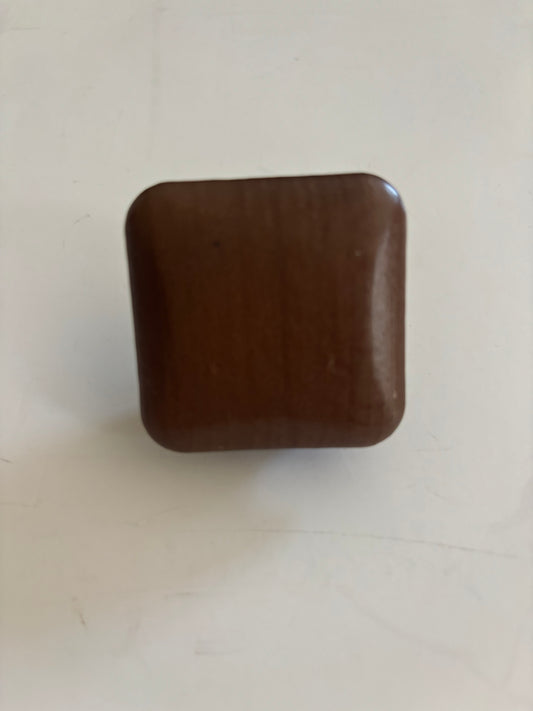 Longaberger Dark Brown Wooden Basket Knob 1 3/4" x 1 3/4"