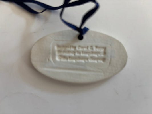 Carol Berry Ceramic "Make A Basket, Make A Memory" Longaberger Basket Tie On