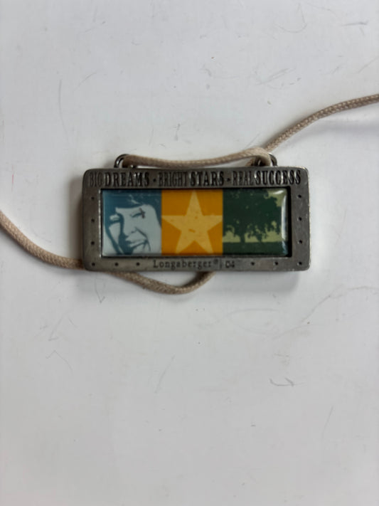 Longaberger Pewter Big Dreams Bright Stars Real Success 2004 Basket Tie-On