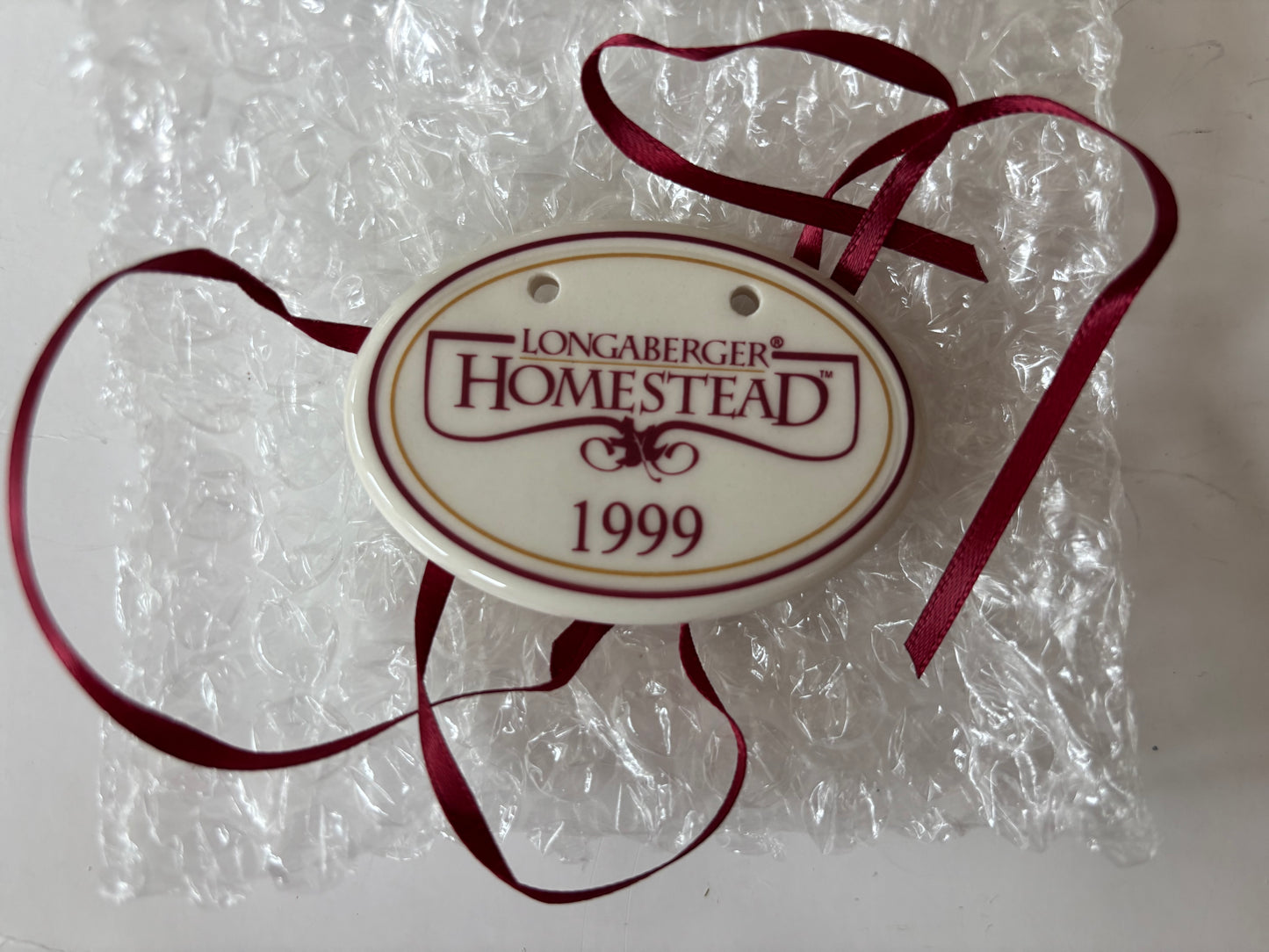 Longaberger 1999 Homestead Basket Tie On - Red - NIB #37541