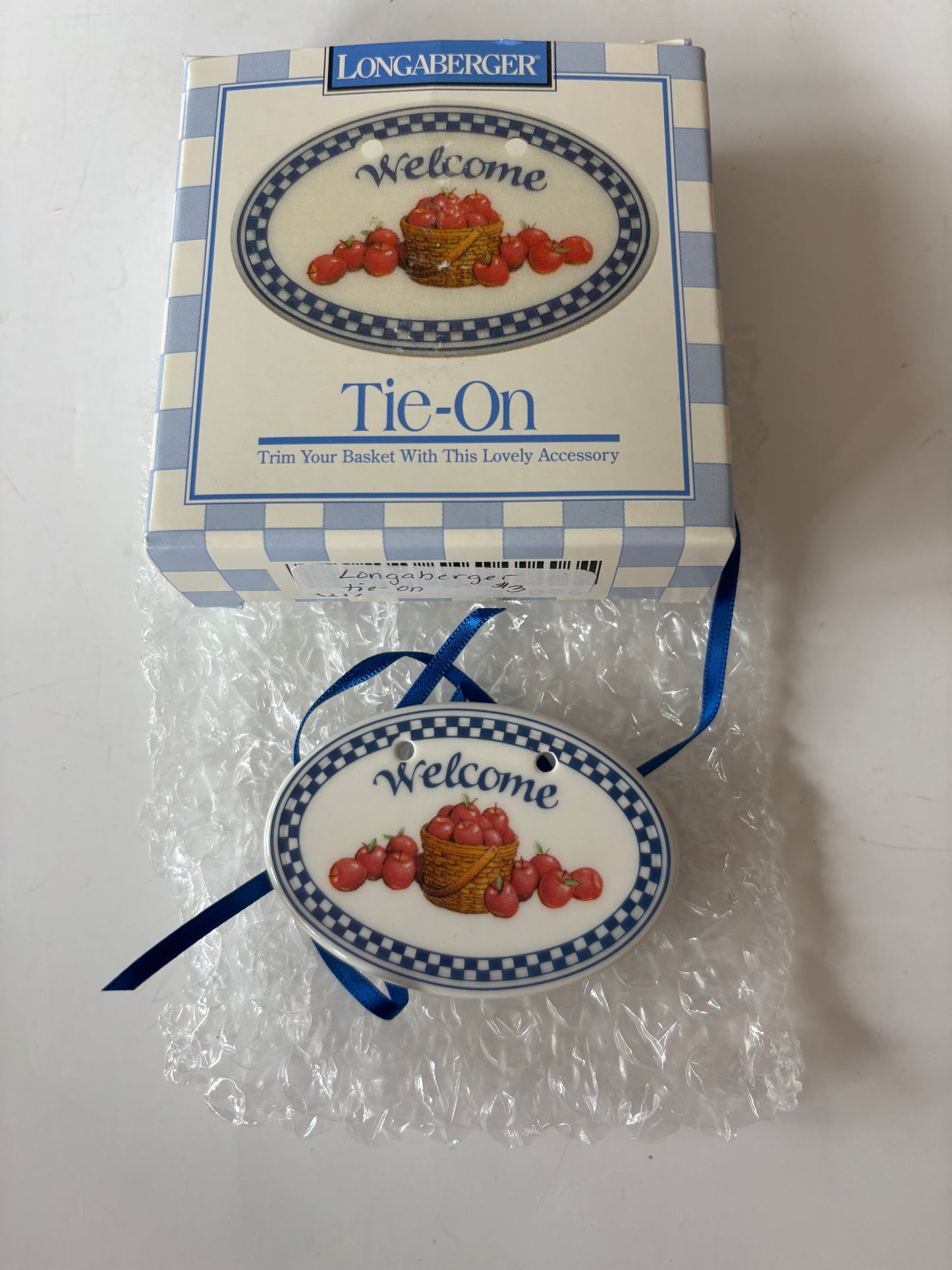 Longaberger Welcome Basket Tie On - NIB - #34096