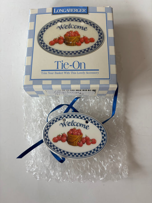 Longaberger Welcome Basket Tie On - NIB - #34096