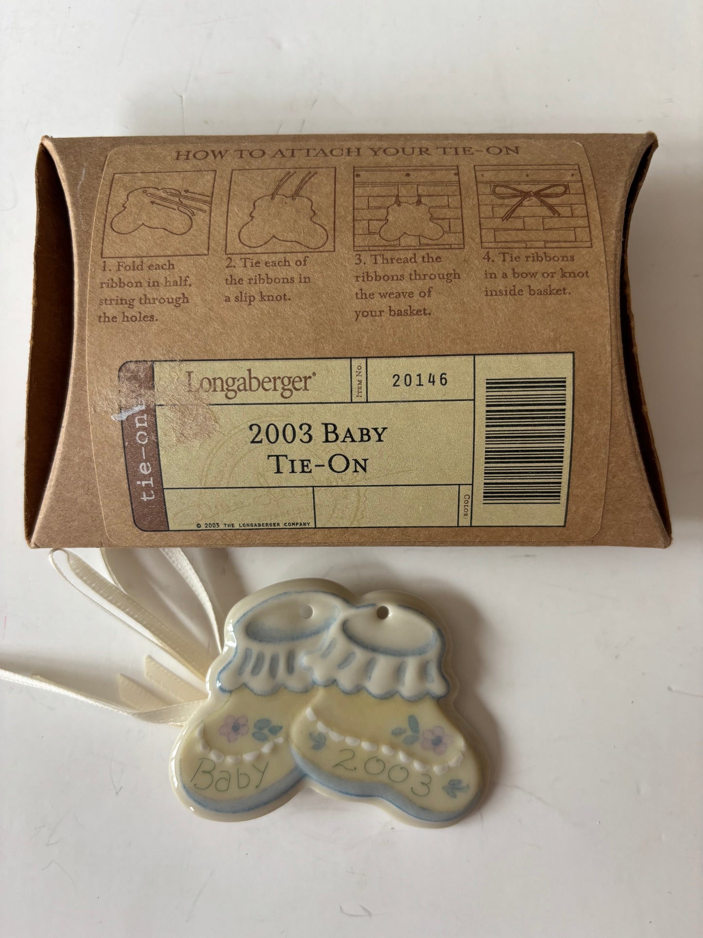 Longaberger 2003 Baby Tie On - NIB - #20146