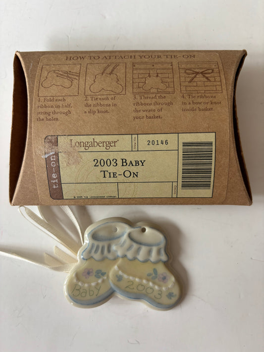 Longaberger 2003 Baby Tie On - NIB - #20146