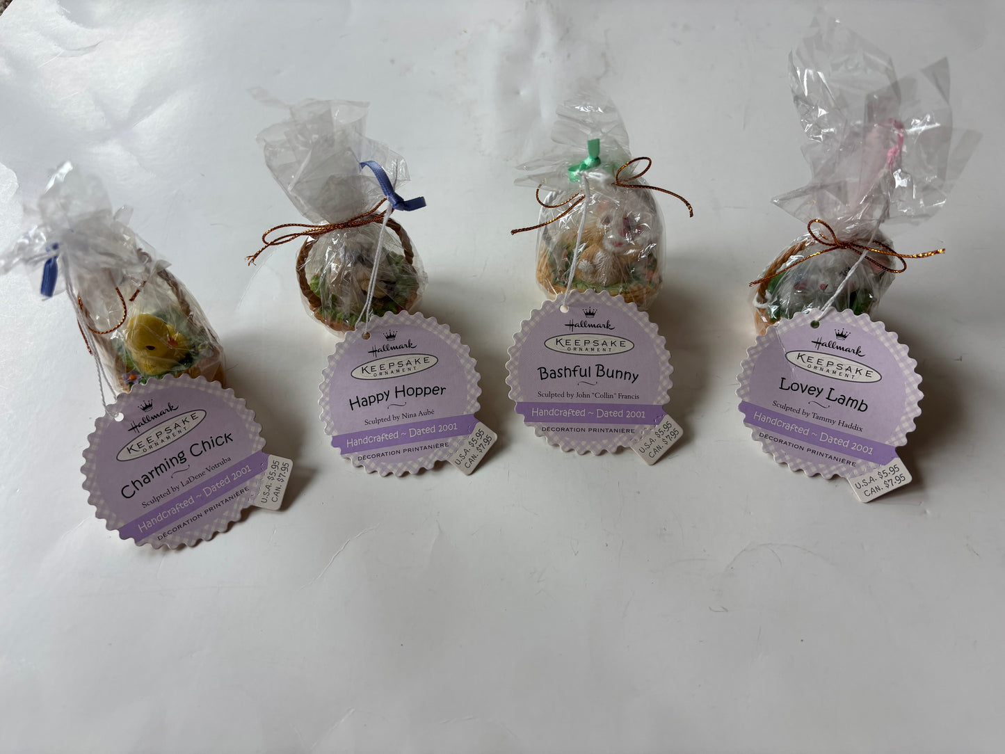 Hallmark Keepsake 2001 Easter Ornaments by LaDene Votruba - Brand new