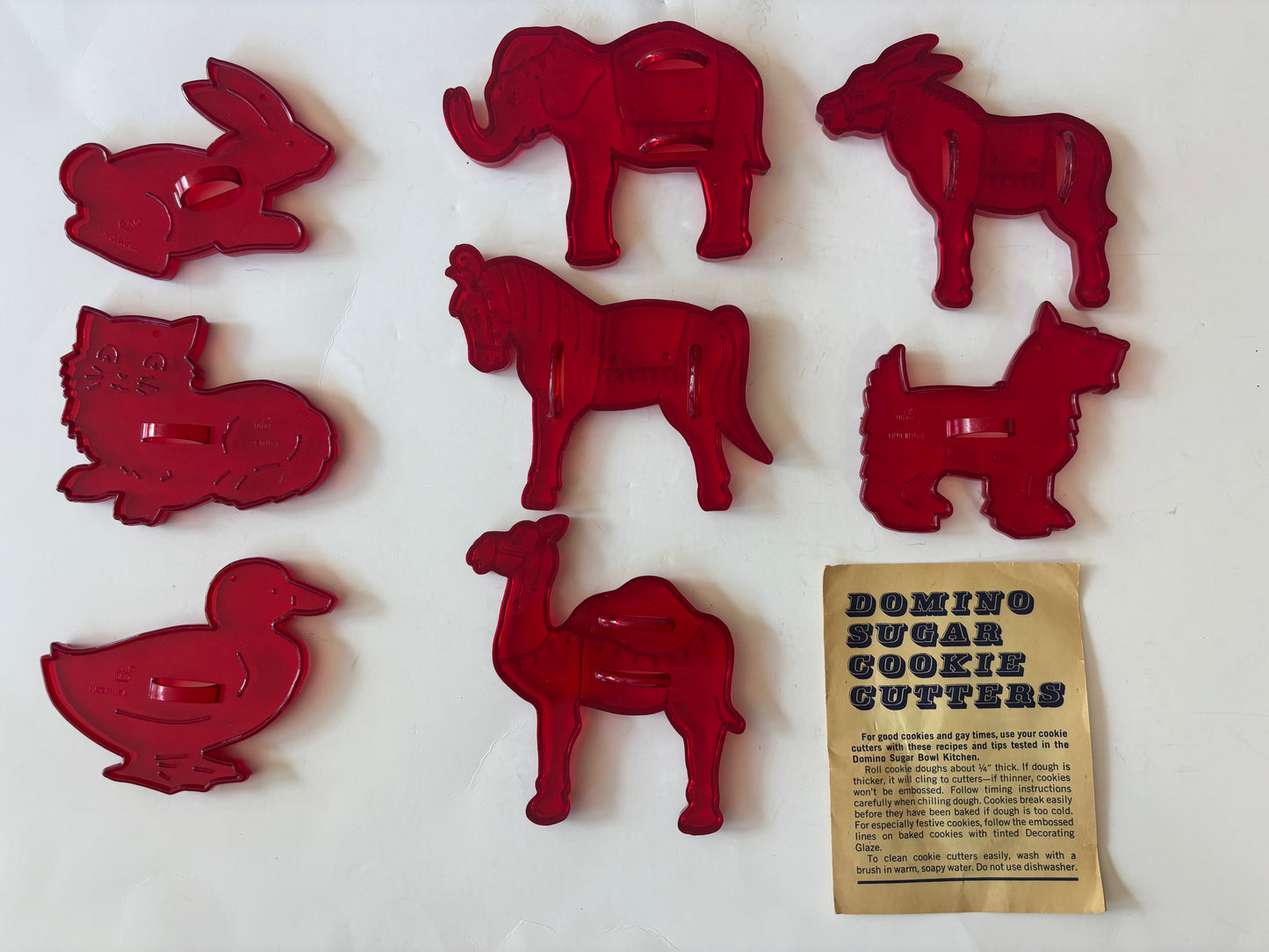 Vintage Domino Sugar Red Cookie Cutters - Set of 8