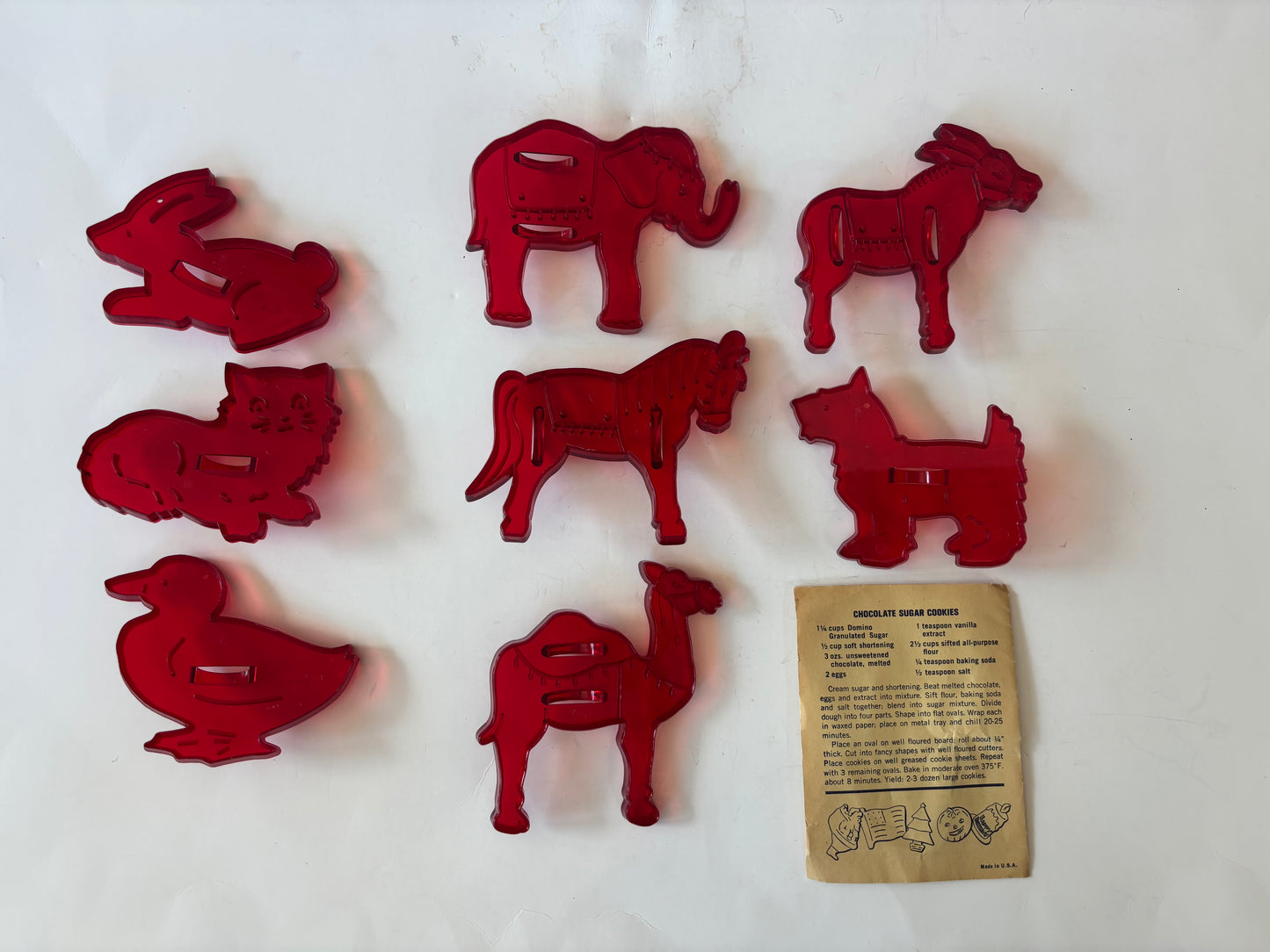 Vintage Domino Sugar Red Cookie Cutters - Set of 8