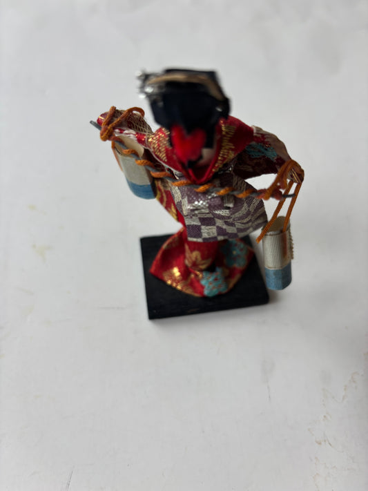 Vintage 1950's OCM Japan - Miniature Geisha Doll Carrying Water Buckets