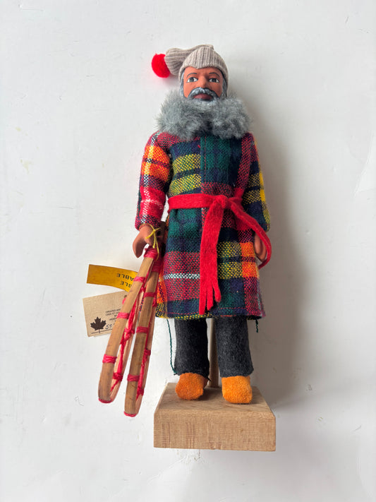 Vintage Eskimo Native Doll Figurine w/ski shoes - Canada
