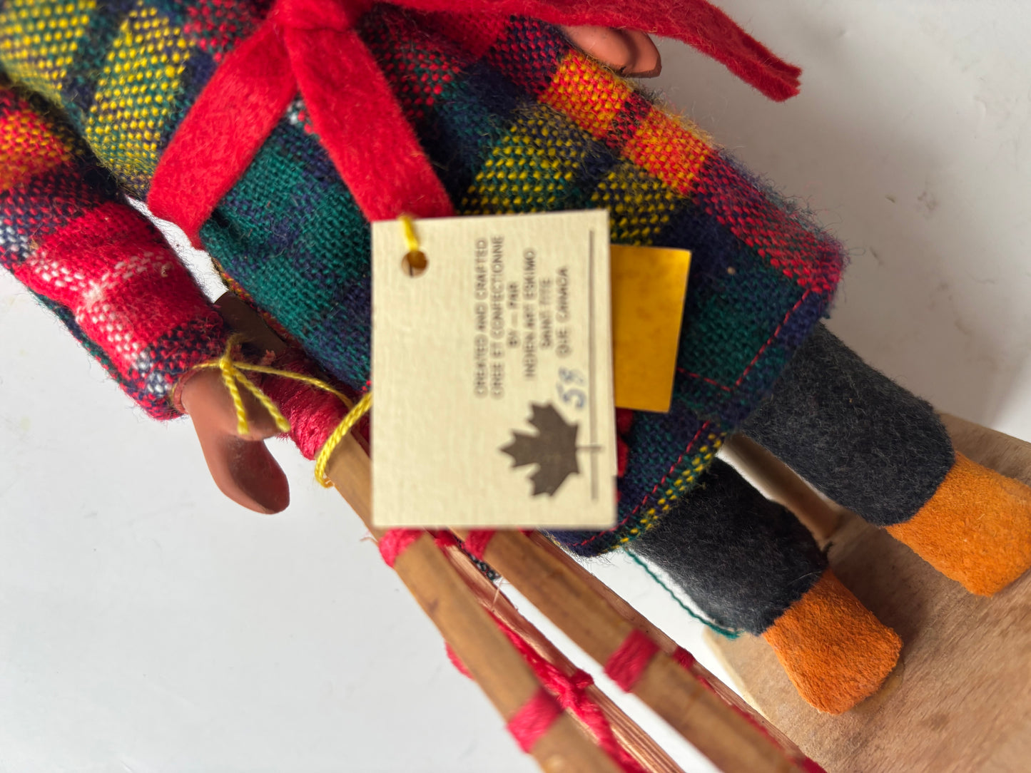 Vintage Eskimo Native Doll Figurine w/ski shoes - Canada