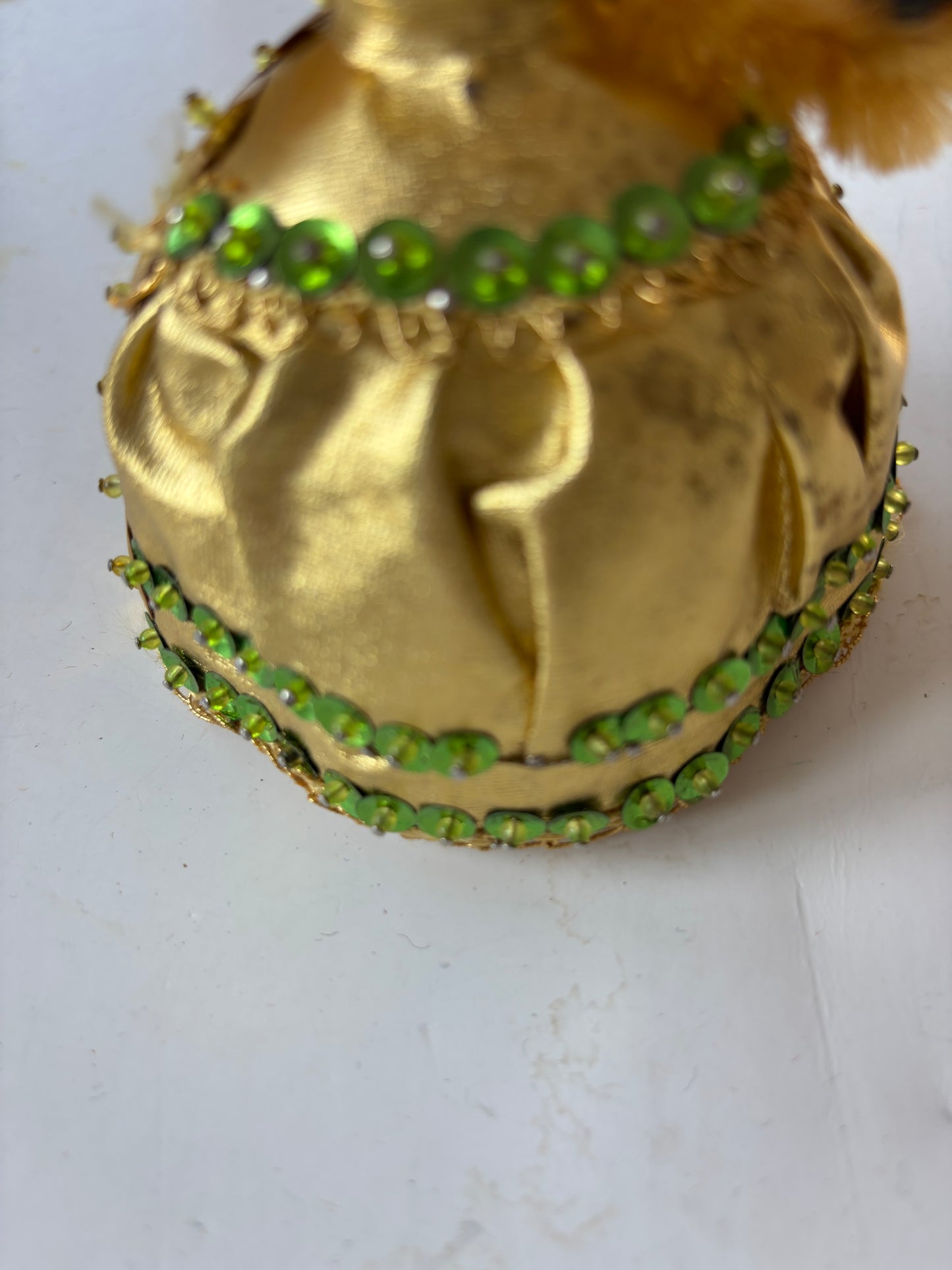 Vintage Styrofoam Beaded Sequin Push Pin Doll (5")