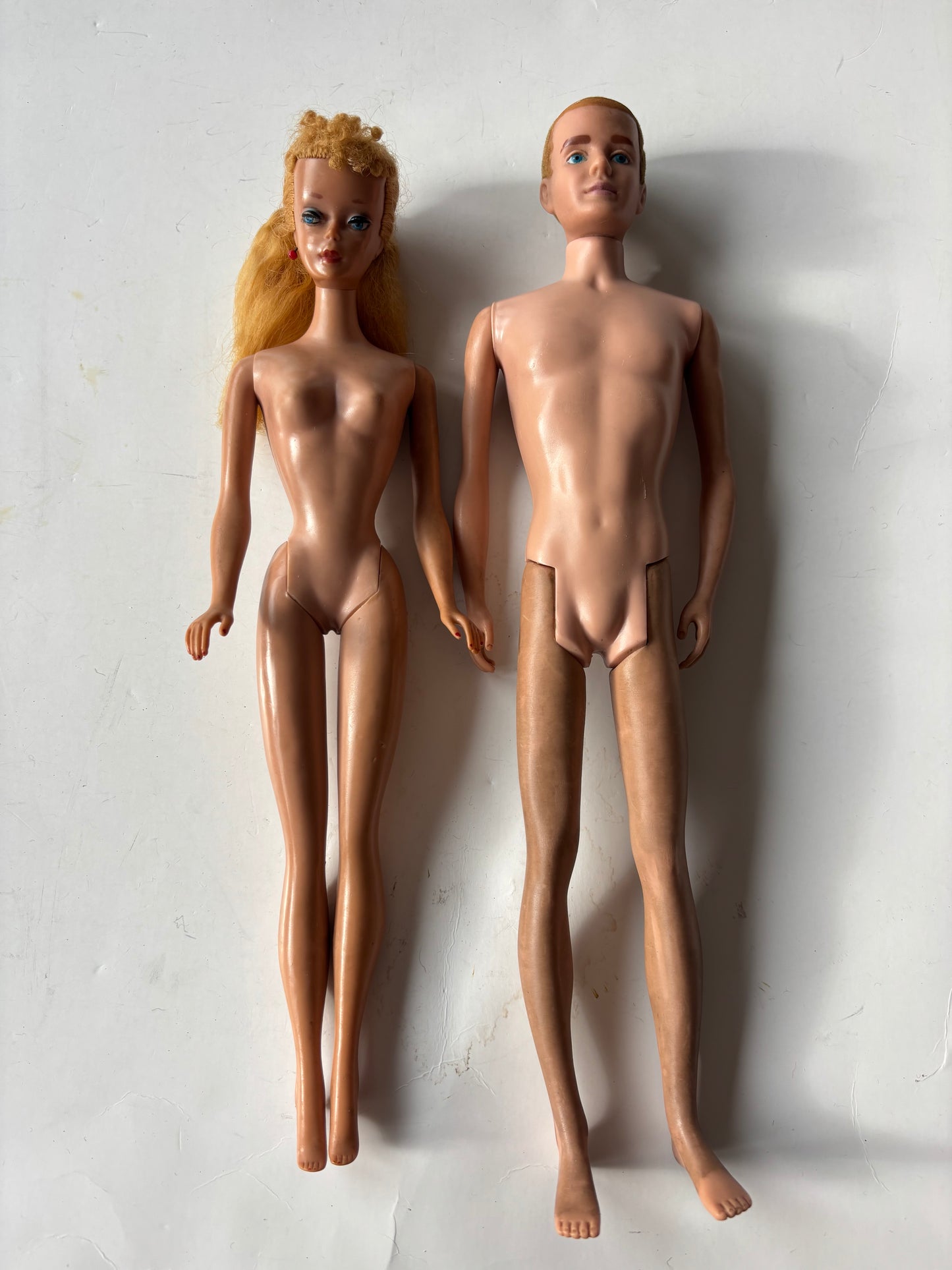 Mattel Vintage 1960s #4 Blonde Ponytail Barbie MCMLVIII and Vintage Ken Doll - MCMLX