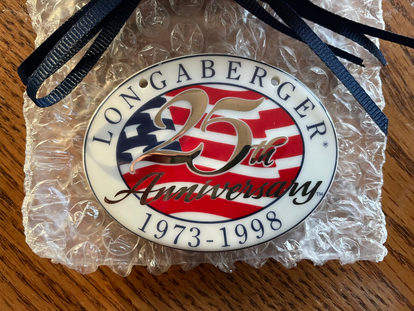 Longaberger 25th Anniversary Basket Tie On - NIB - #32492