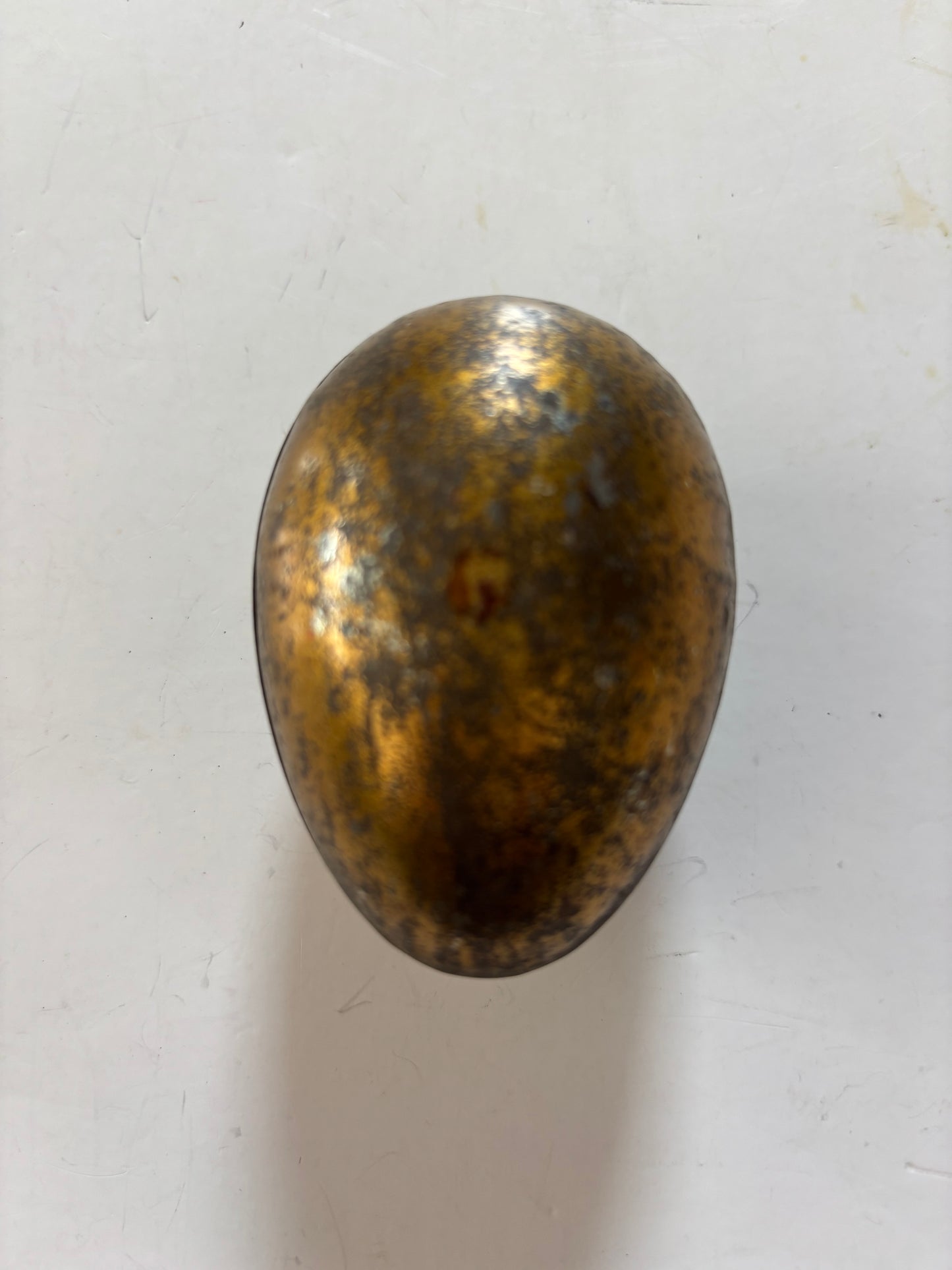 Antique Victorian Easter Tin Egg Lithograph - Boy w/Ball