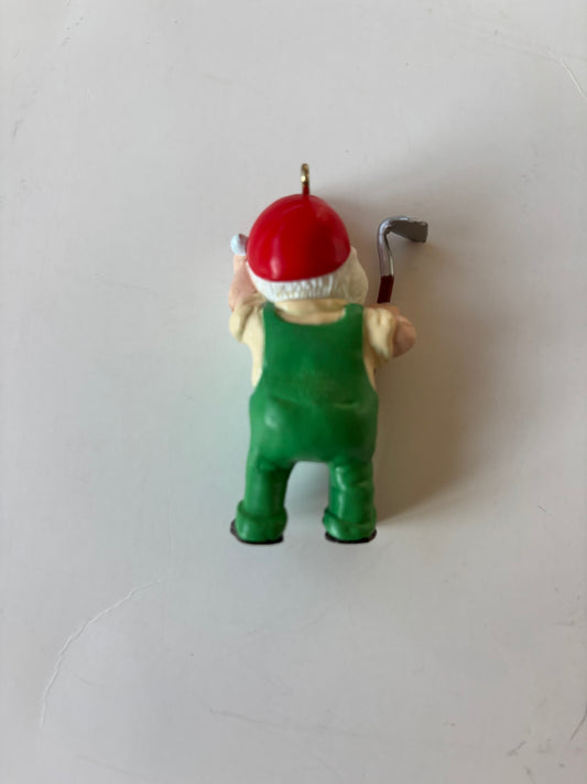Vintage Hallmark 1988 Hoe-Hoe-Hoe Gardening Santa Ornament
