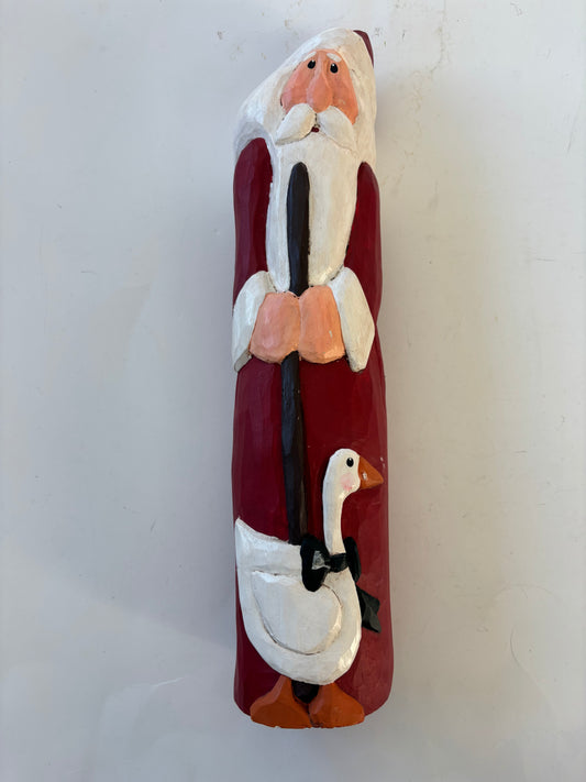 Eddie Walker/Midwest of Cannon Falls 13" Hand Painted Santa w/Goose Figurine