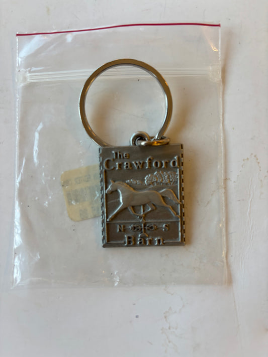Longaberger Pewter Crawford Barn Keychain - NIB