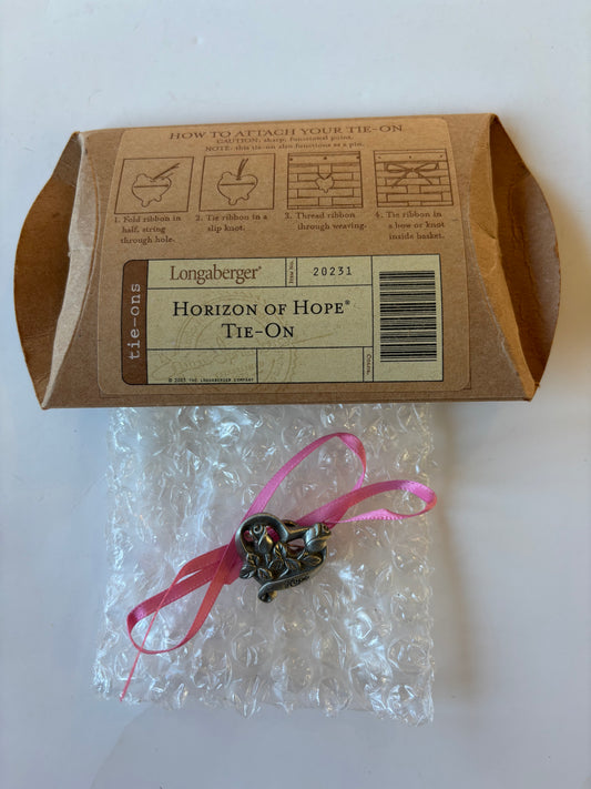 Longaberger Horizon of Hope Basket Tie On - NIB #20231