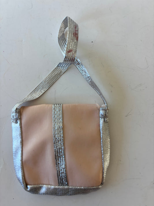 2002 Barbie Silver and Skin Pink Shoulder Bag - Dance 'n flex Barbie #57405